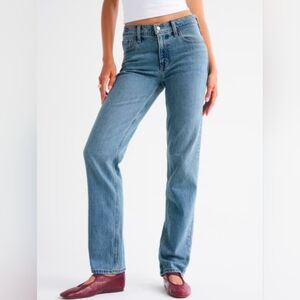 Abercrombie & Fitch 90's Straight Ultra High Rise Light Wash Jean Sz 26 Long